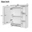 Armoire de salle de bain 3 en 1, fixation murale 24 po avec tablette réglable et barre de tour, miroir haute définition pour le rangement-130837424