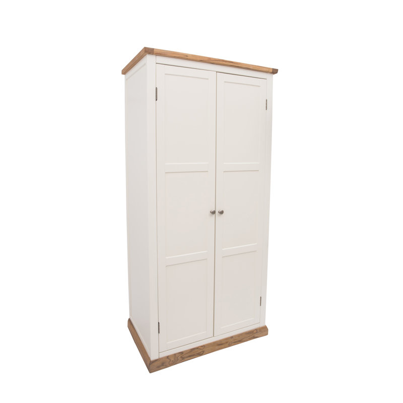 Mignonette 2 Door Wardrobe, Waxed Oak/Silver