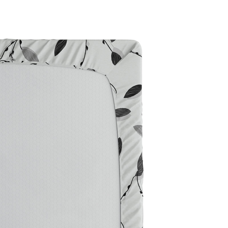 Microfiber Fitted Sheet, Full Fitted Sheet, Black Floral 1