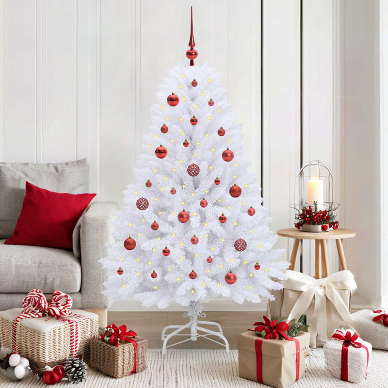 150cm H Lighted Artificial Christmas Tree, Red