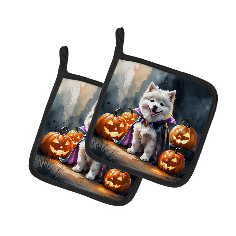 Paire de porte-pots Samoyed Puppy Halloween