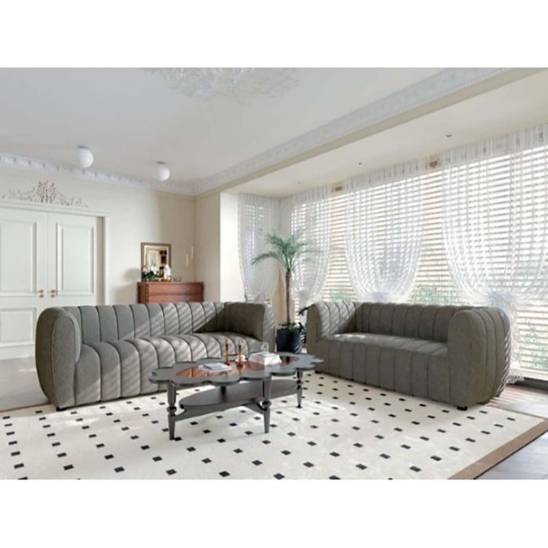 Javette 82.5" Upholstered Sofa, Charcoal Gray Boucle, 31.5" H x 63" W x 34.5" D