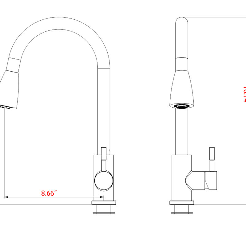 Kitchen Faucet With Pull Down , Stainless Steel Matte Black, Rust & Water Spot , 8.66" Spout Reach, 1.8Gpm Flow Black For Kitchen, 360 Rotatable Spout, Max