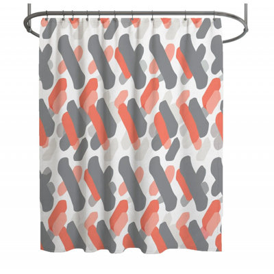 Rideau de douche gris et rouge