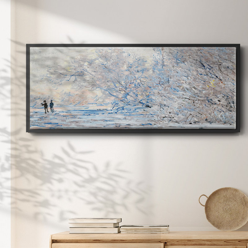 «The Hoarfrost at Giverny», 1885 - Reproduction sur toile flottante, H 24 po x l 60 po x P 1,5 po, Noir