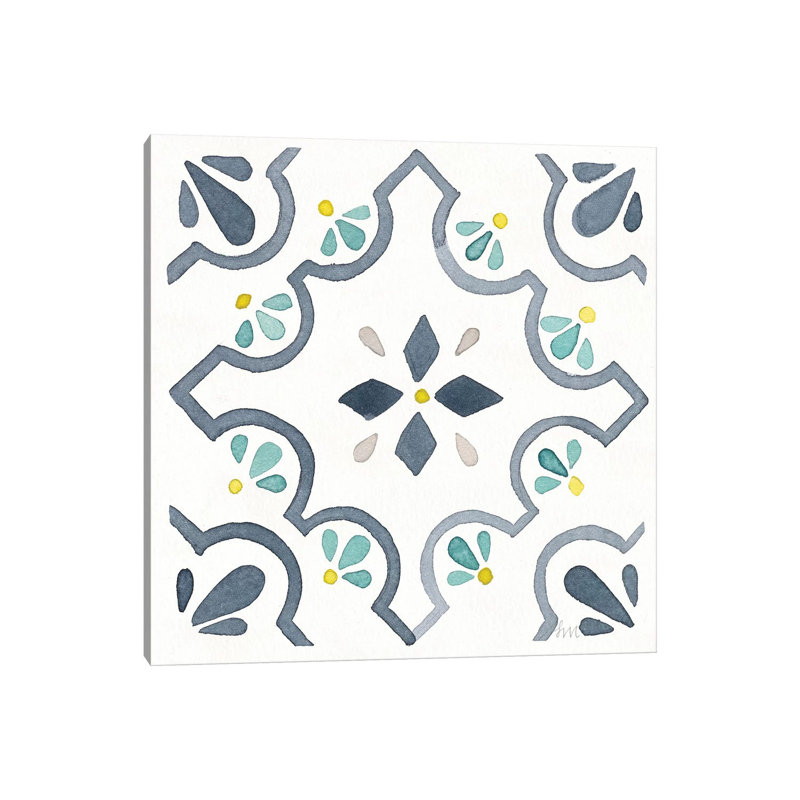 Garden Getaway Tile II White by Laura Marshall - Wrapped Canvas Painting, 45.72 cm H x 45.72 cm W