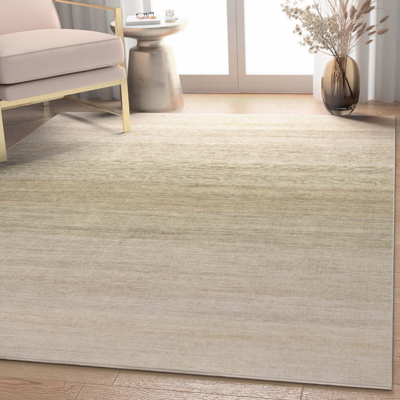 Tapis vert à tissage plat et dégradé Nuzzo, Rectangle 7 pi 7 po x 9 pi 10 po