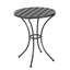 Ensemble bistro en métal 3 pièces avec table ronde et 2 chaises Colmar, mobilier d'extérieur noir et argent-129691343
