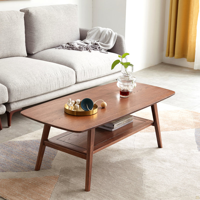 Table basse avec plateau central 100% chêne massif