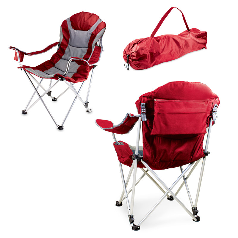 Reclining Camp Chair with Carry Bag Manuel, Red / Gray