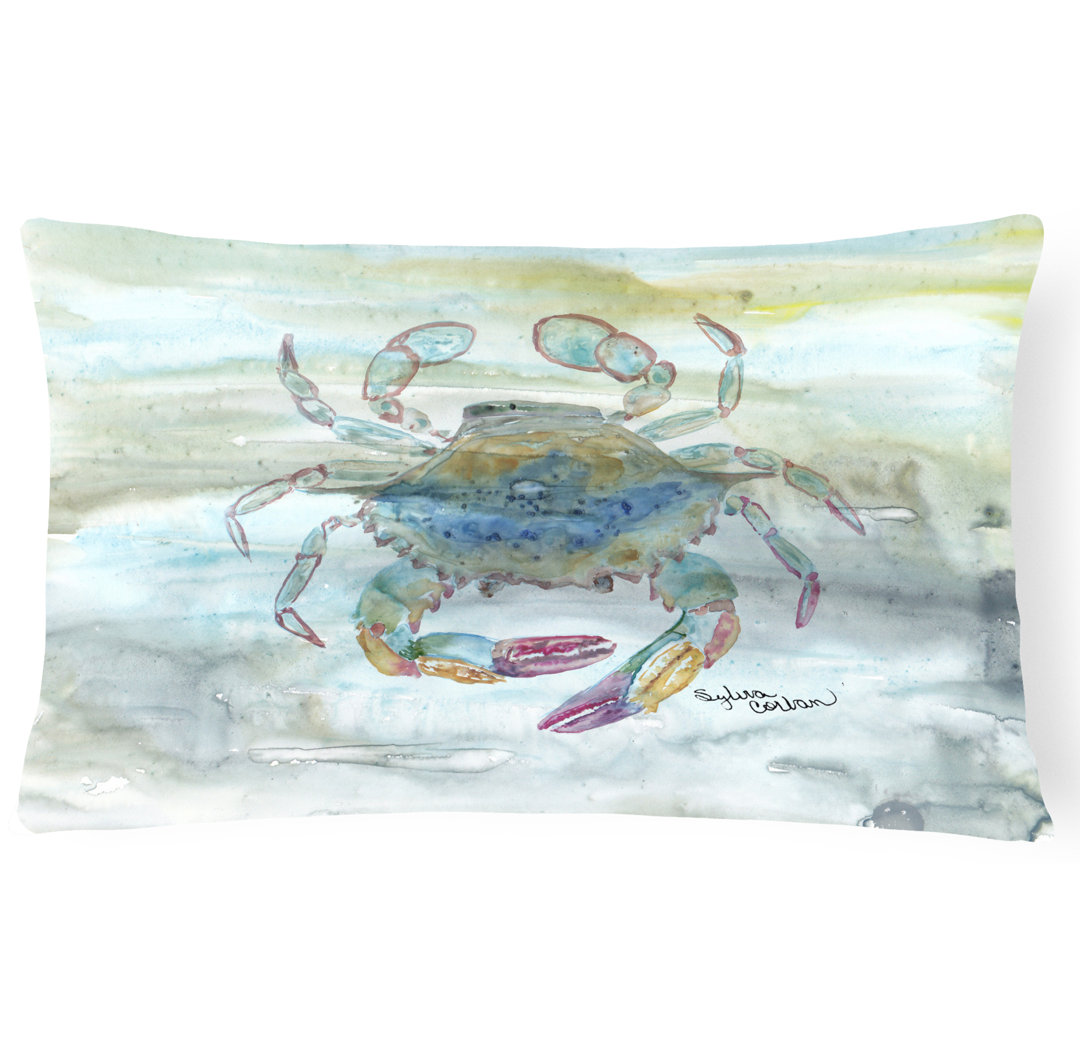  Female Crab Watercolor Decorative Indoor/Outdoor Lumbar Pillow Caroline's Treasures