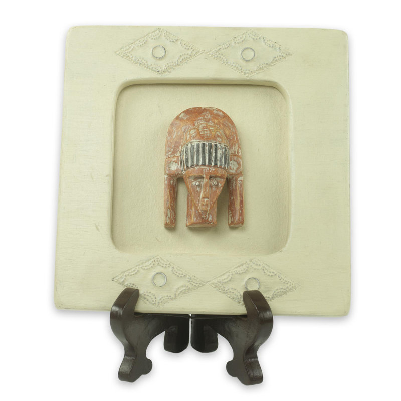 Sculpture pharaon en bois mask serene McHenry