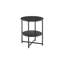 Table de bout ronde de style campagnard avec 2 niveaux, table de chevet décorative pour petits espaces, table basse noire avec tablette de rangement | Idée de cadeau