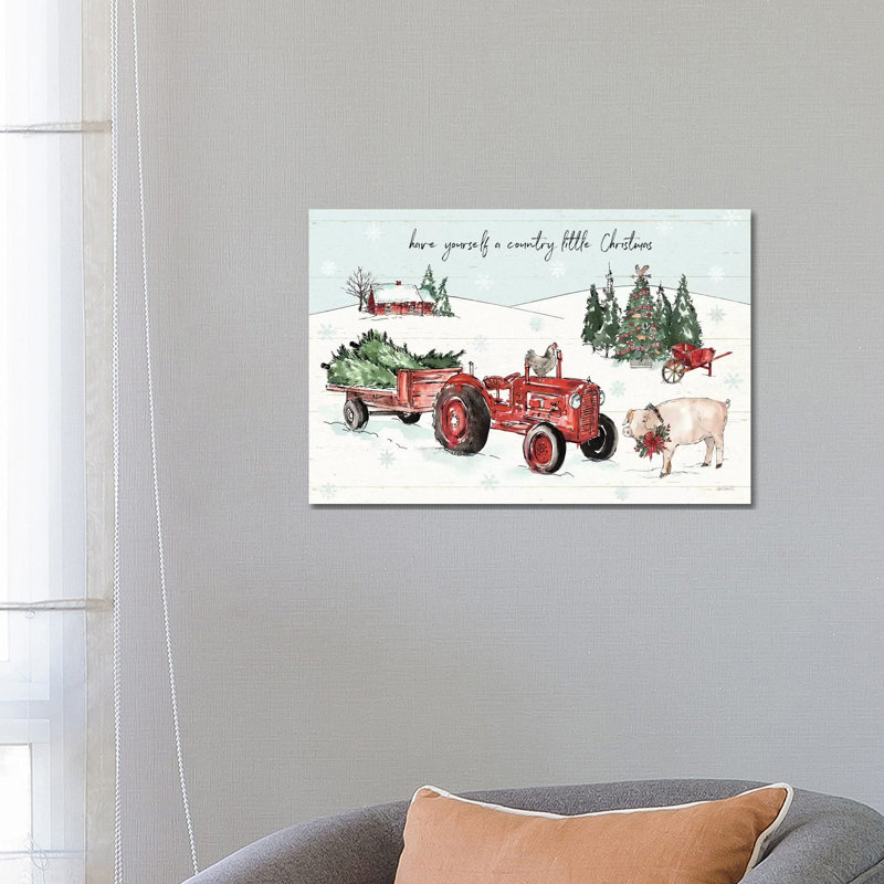 Holiday On The Farm I With Headlights by Anne Tavoletti - Wrapped Canvas Gallery-Wrapped Canvas Giclée