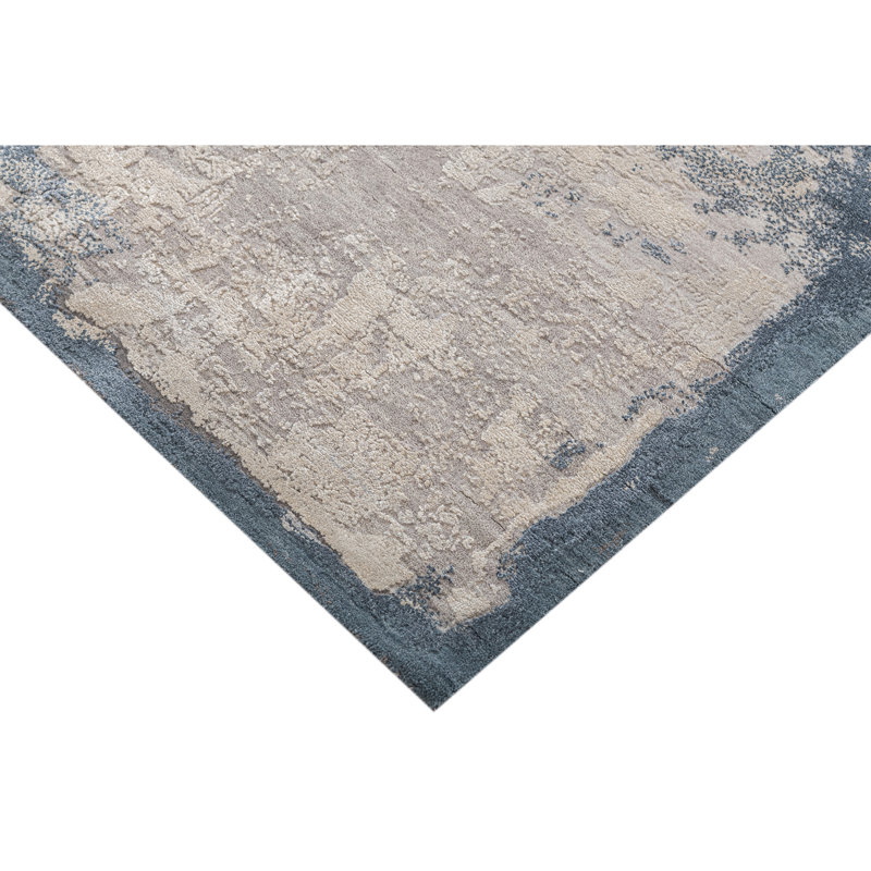 Hand Knotted Area Rug in Sand/Gray, Rectangle 10' x 14'