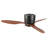 42 Inch Ceiling Fans With Lights, Flush Mount Low Profile, 3 ABS Blades Ceiling Fan With Light And Remote, 6-Speed, Reversible DC Motor, Noiseless, For Bedroom, Indoor/Outdoor, Black+Walnut