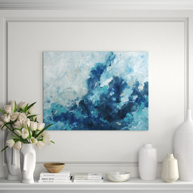 City Of Aqua Print by Jean Kenna, Gilded Silver, 30" H x 40" W