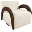 Fauteuil d'appoint pivotant en tissu chenille crème Neria-2121573535-2121573507
