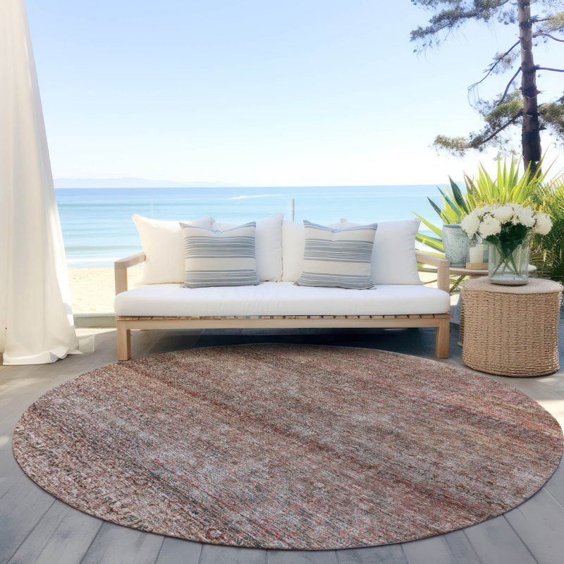 Tapis corail intérieur / extérieur lavable à la machine Cicel ACN1174, Rond 8 pi