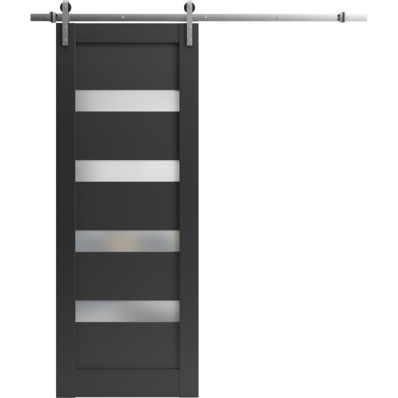 Porte de grange robuste en verre givré Quadro, 18 po x 80 po