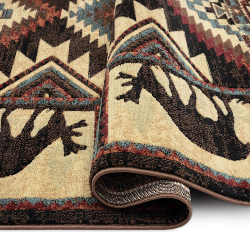 Tapis brun Pari Southwestern, Rectangle 5 pi x 7 pi