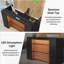 Bureau de réception moderne avec lumières DEL, comptoir avant avec rangement