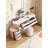 Jahnea Vanity-Elegant Set: Saddle Leather-Finished Top Vanity Table & Stool, Stainless Steel Support, Reversible Installation, and Dimmable LED Mirror-949619662
