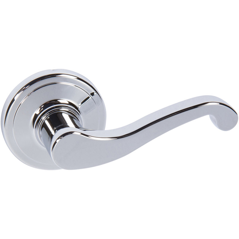 Levier de porte en nickel satiné Delaney Enson (paire), Chrome brillant