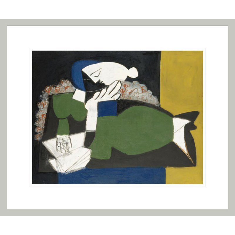 La liseuse par Pablo Picasso - Estampe numérique encadrée, H 17,75 po x l 21,11 po