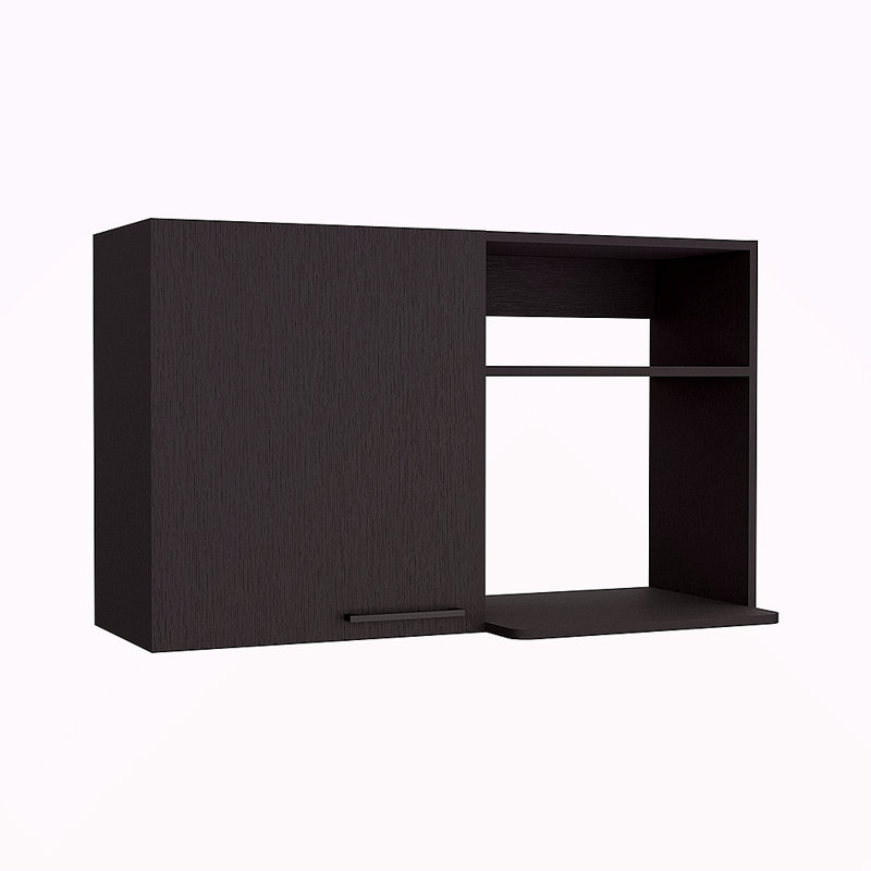 Armoire murale de cuisine Bussolengo, deux tablettes, Noir