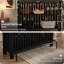 Meuble-bar moderne noir de 160 cm – Table de bar à deux niveaux avec repose-pieds, table haute idéale pour la cuisine, le bistro, la salle à manger ou le salon – Meuble-bar industriel