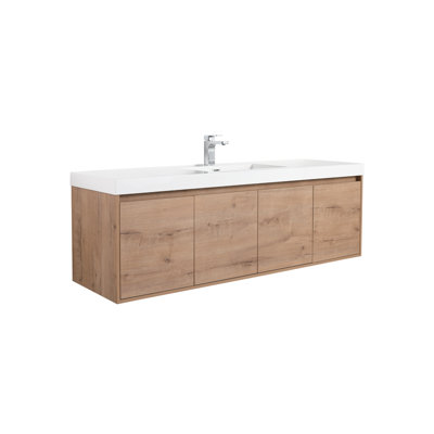 Meuble-lavabo mural 60 po avec lavabo en acrylique Bern