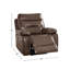 Fauteuil inclinable électrique à mouvement en cuir et gel, brun