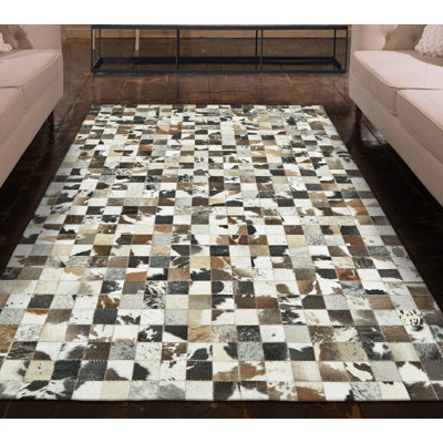 Alysa Cowhide Geometric Indoor Rug