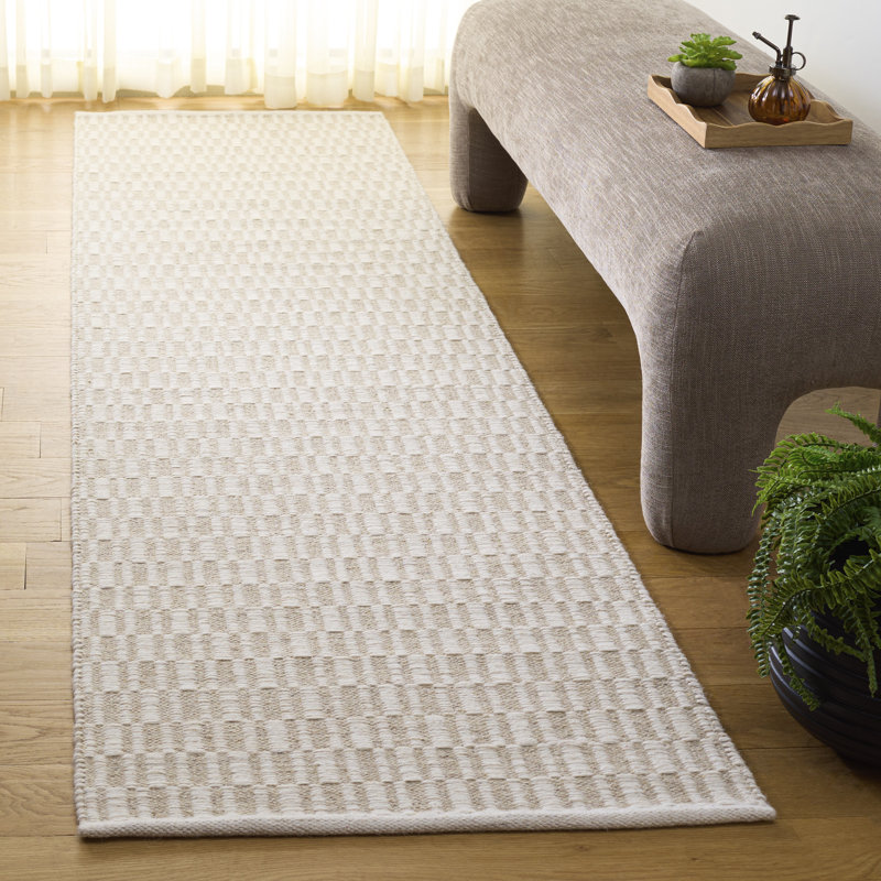 Tapis de couleur unie en coton tissé à la main Vermont, Tapis de couloir 2 pi 3 po x 9 pi