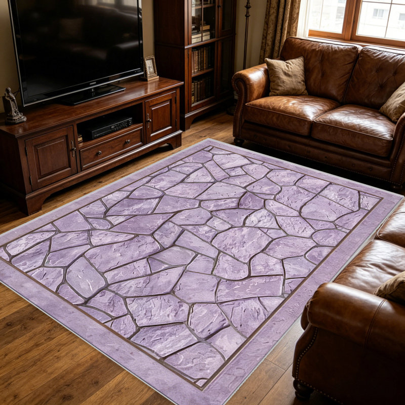 Lavender Stone carpet-easy to clean, machine-washable, soft and comfortable; suitable for door mats, kitchens, living rooms, bedrooms, corridors, and laundry areas. Easy to clean, durable carpet for home decoration.