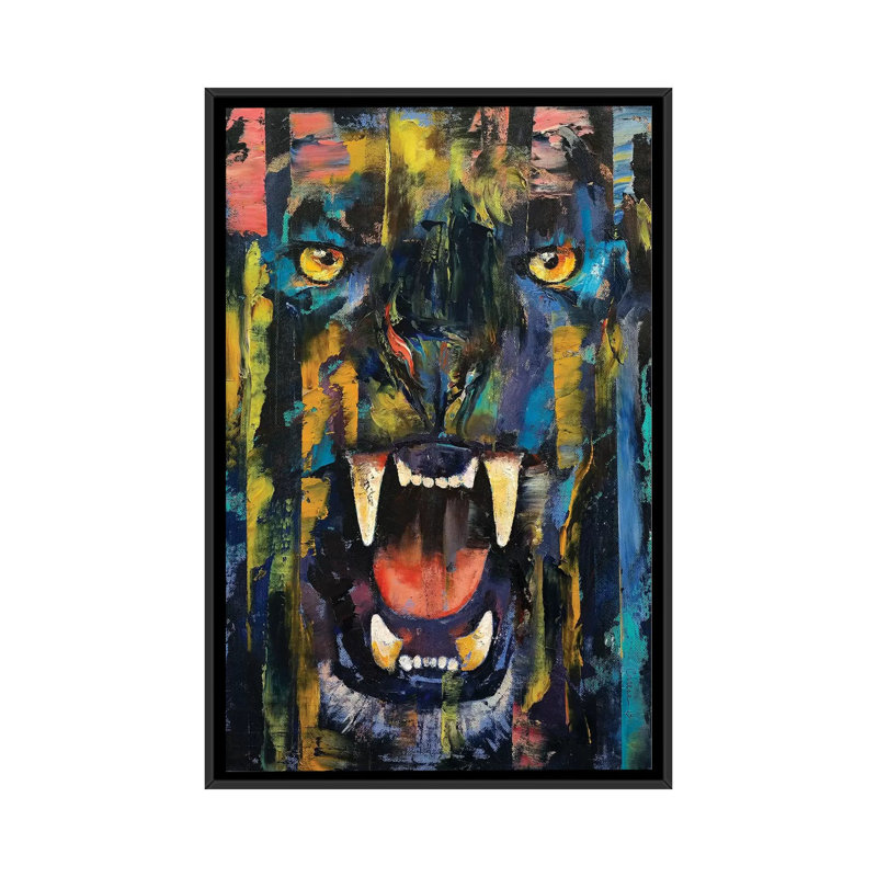 «Black Panther», reproduction sur toile, H 26 po x l 18 po x P 1,5 po, Toile avec cadre noir, Pas de tapis