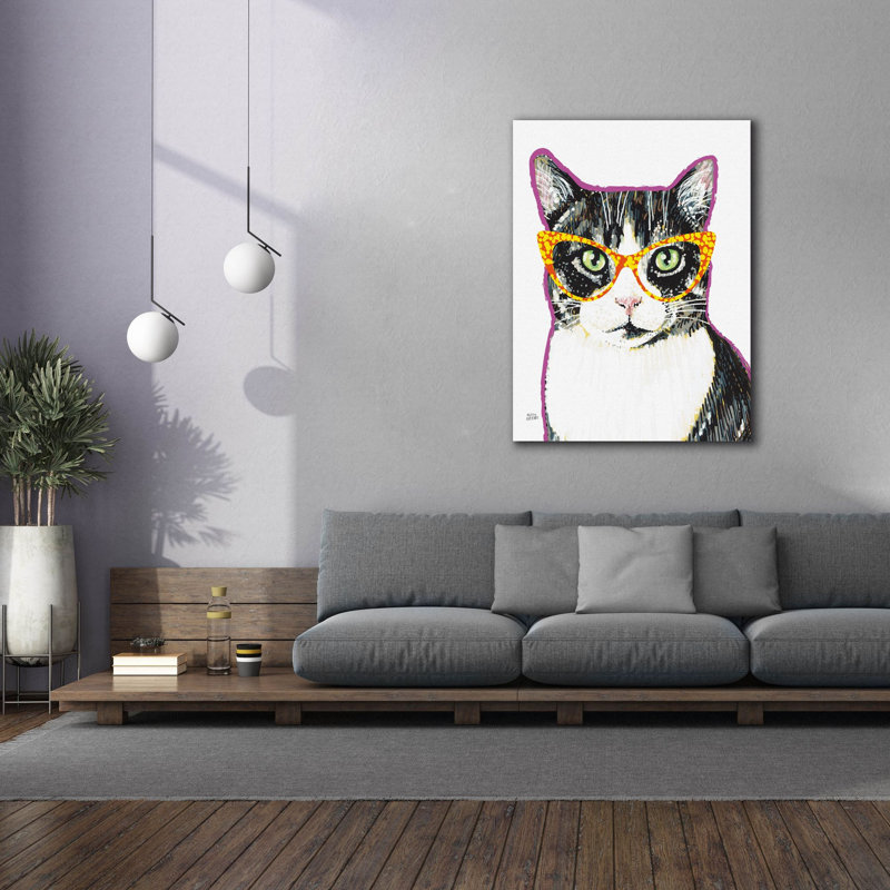 Art mural sur toile Trinx «Bespectacled Pet 3» par Melissa Averinos, H 54 po x l 40 po x P 1,5 po