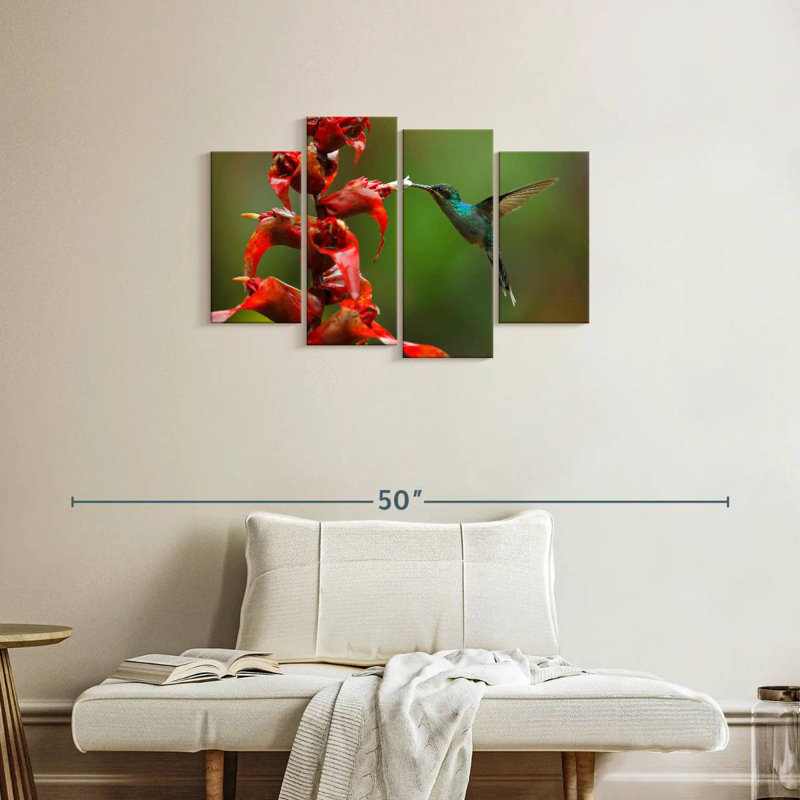 Collation de fleurs de colibri Brampt, H 22 po x l 36 po