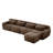 148.8" L-Shaped 4-Seater Sofa with Ottoman-2124375053