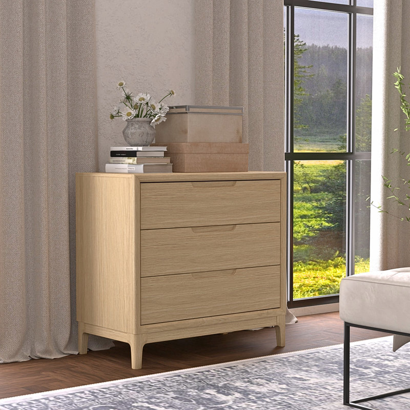 Commode 3 tiroirs Rise, Chêne clair
