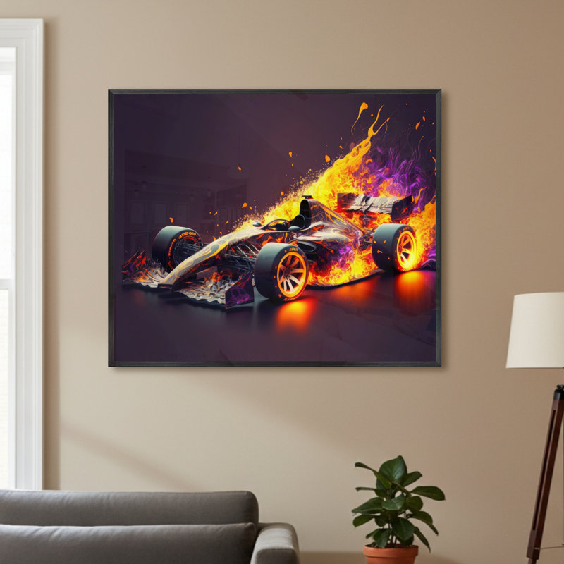 Single Picture Frame LED Illuminated Wall Art Wall Art on Glass / Aluminium, 50 cm H x 60 cm W