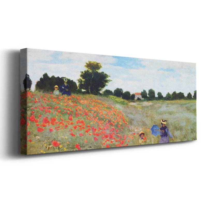 Coquelicots par Monet sur toile, H 24 po x l 60 po x P 1,5 po