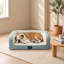 Lit orthopédique matelassé pour chat et chien Serta, bleu, moyen-42712905-120617112