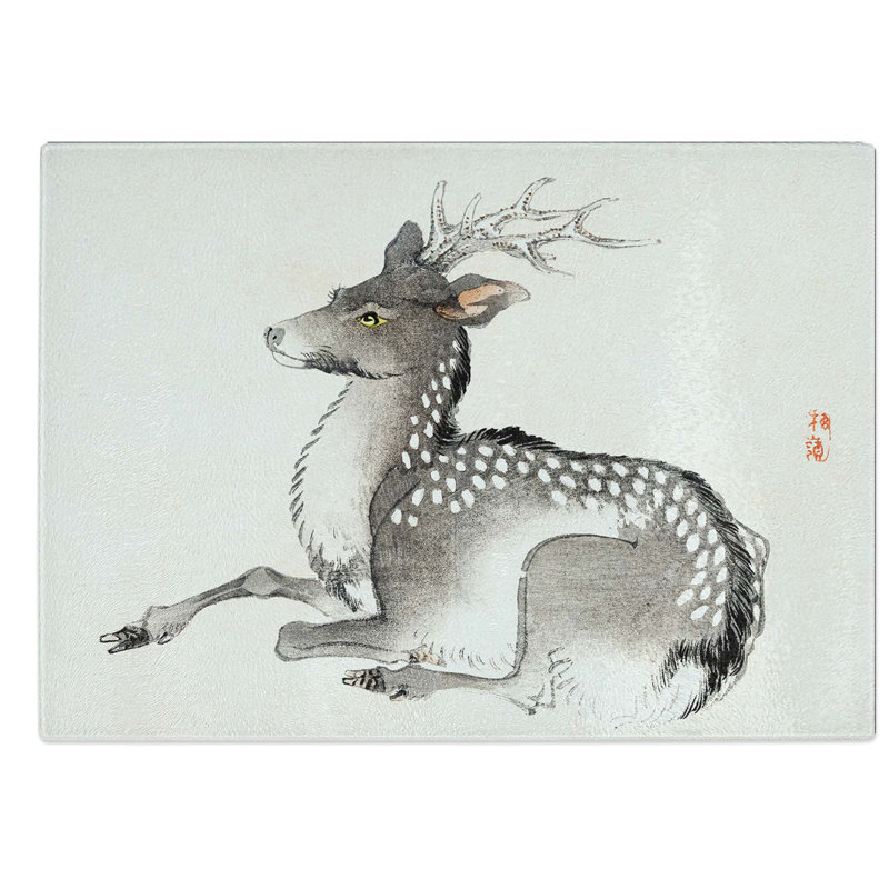Glass Elk by Kono Bairei Chopping Board, 28.5 cm W x 20 cm L