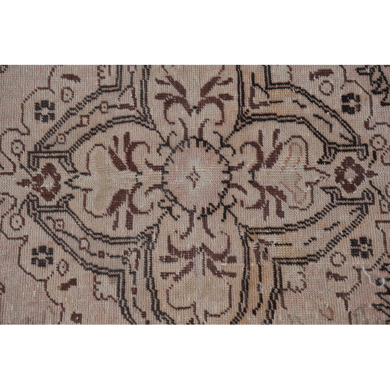 Tapis de luxe brun, tapis marocains, tapis rétro, grands tapis de 6,6 x 6,3 pi, tapis turc