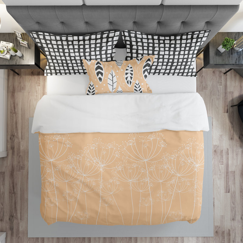 Ensemble de confort Cahillane, Édredon simple et 1 taie décorative et 1 coussin, Pêche