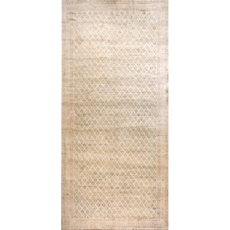 Tapis surdimensionné en coton ivoire Antique Agra