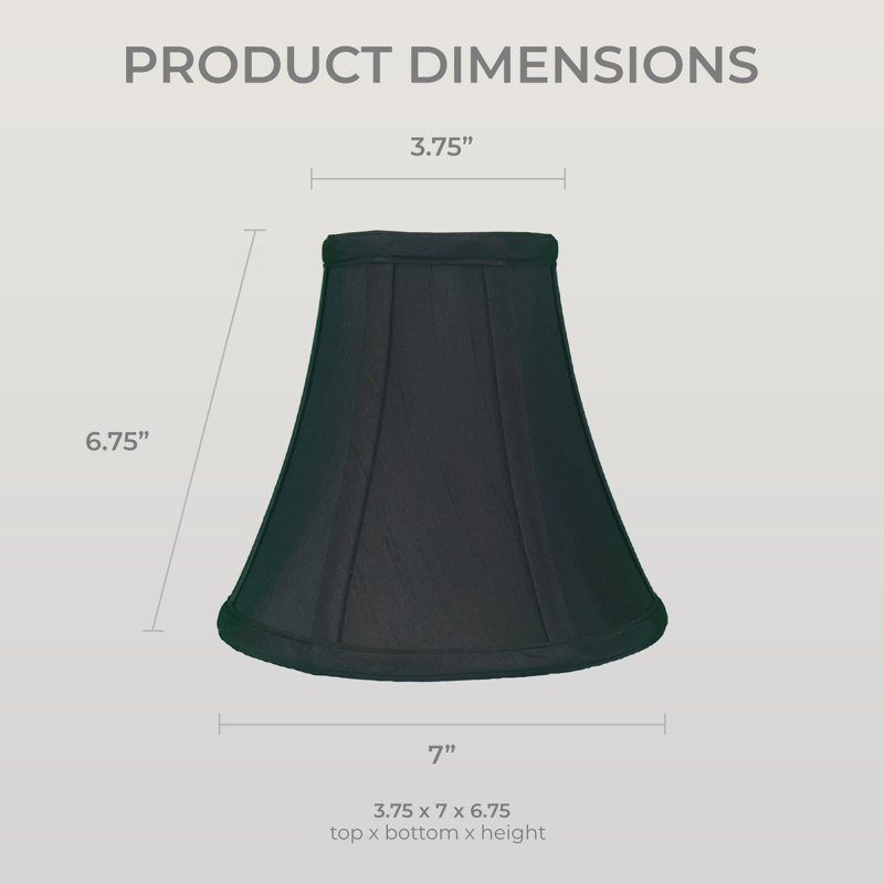 Royal Designs, Inc. BSO-704RC-7BLK / GL Abat-jour de base en forme de cloche avec pince ronde, 3,75 po x 7 po x 6,75 po, noir
