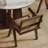 Durable Solid Wood Rattan Armrest Dining Chairs